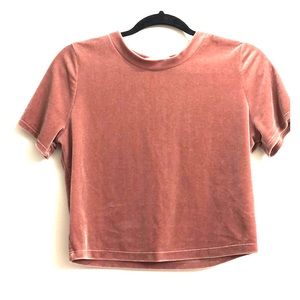 Dusty Rose Velvet Crop Top